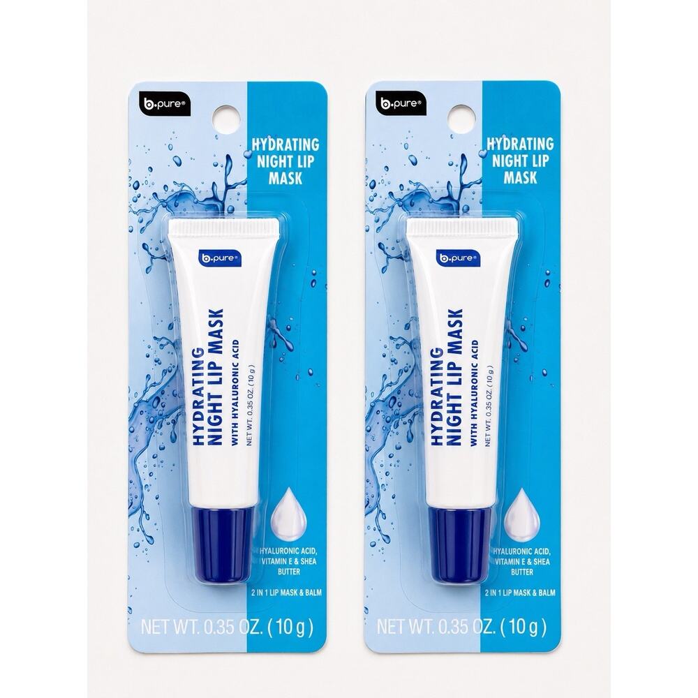 Viral TikTok B.Pure Hydrating Night Lip Mask 2 Pack Hyaluronic Acid NEW